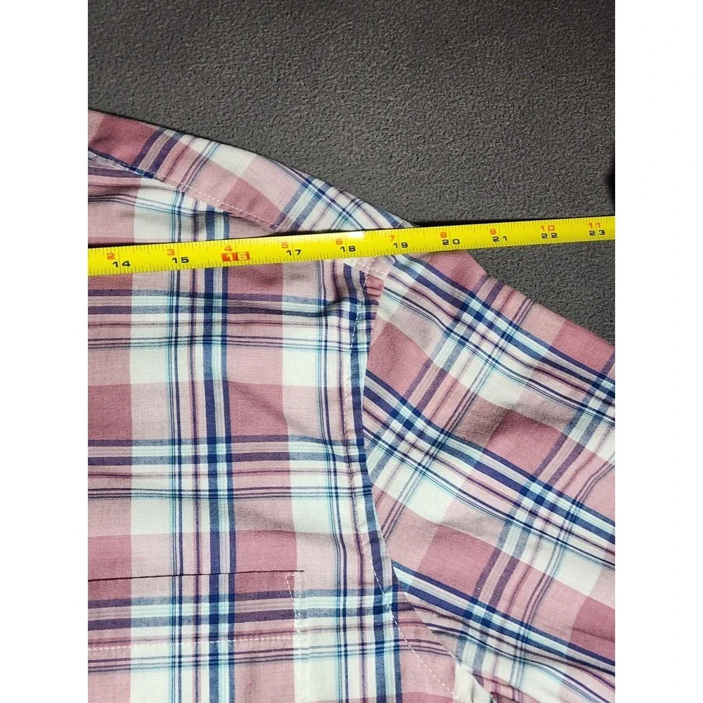 Sonoma Dress Shirt Mens Large White Red Plaid Button Down Collared Long Sleeve